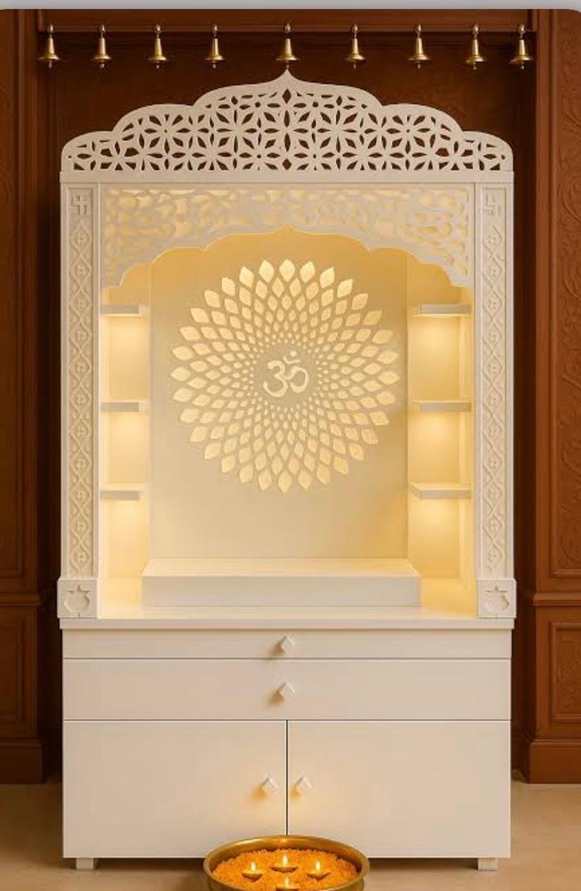 White Mandir Designs by AlFalah Creations